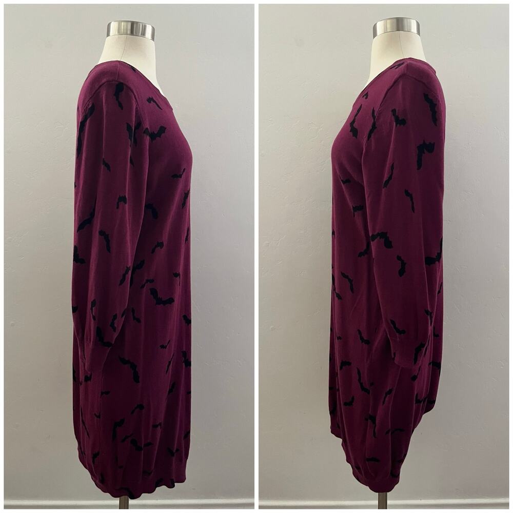 ModCloth XL Knit The Mark Sweater Dress in Bats Halloween October Witchy Spooky - Picture 4 of 12